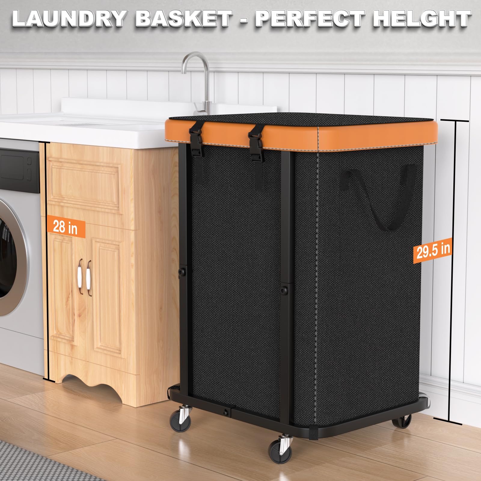 alentar removable waterproof bag keeps laundry contained and easy to carry.