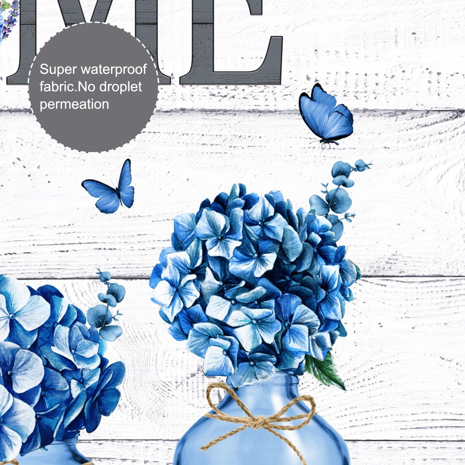 ALEXEX Blue Hydrangea 12-hook set for easy bathroom installation.