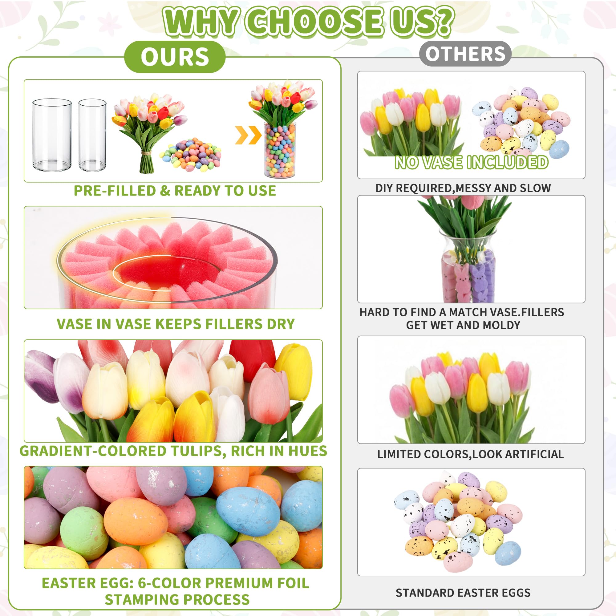 ALFEVA 15 gradient tulips with flexible stems for customizable bouquets.