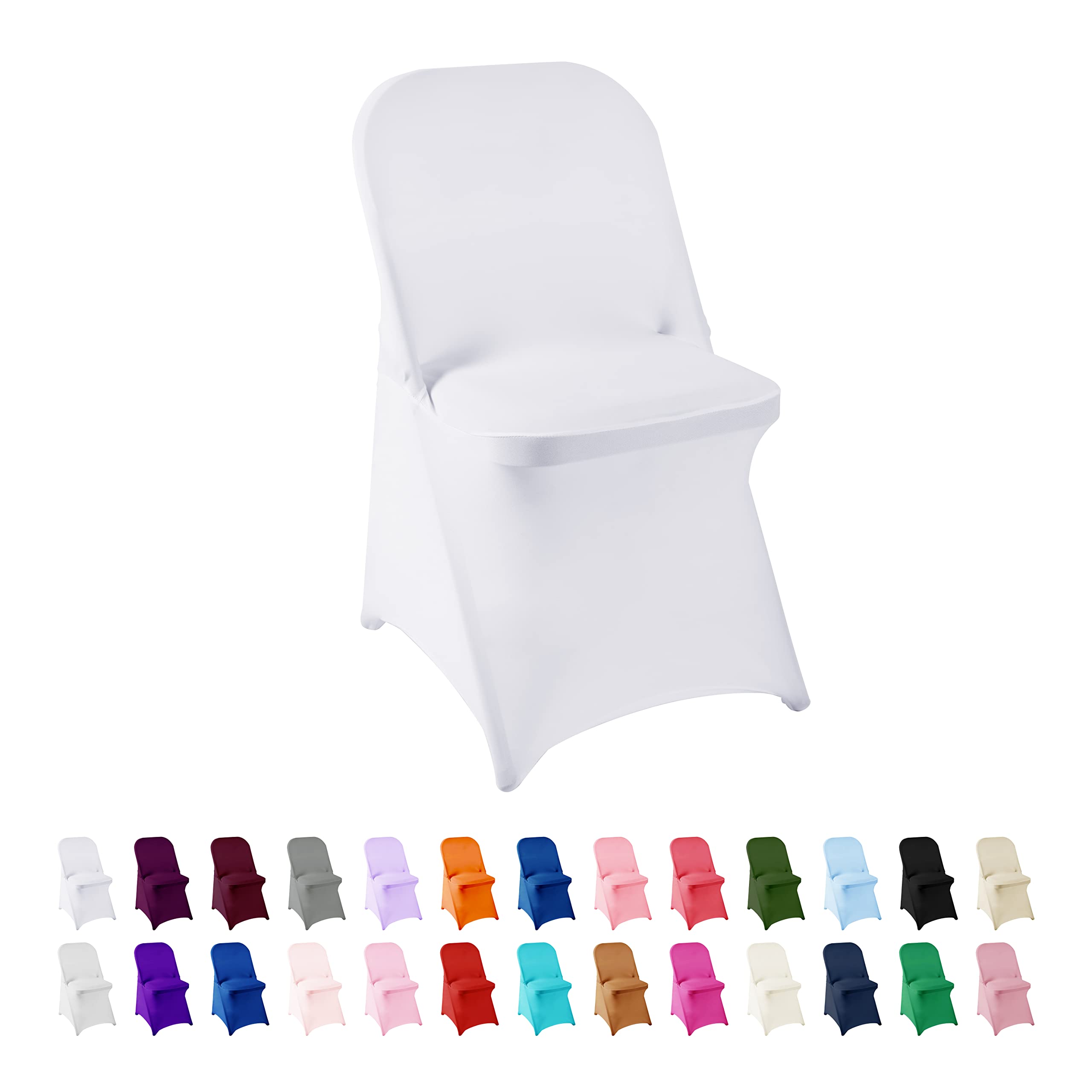 AlGaiety white spandex chair cover highlights banquet setup and protects chairs.