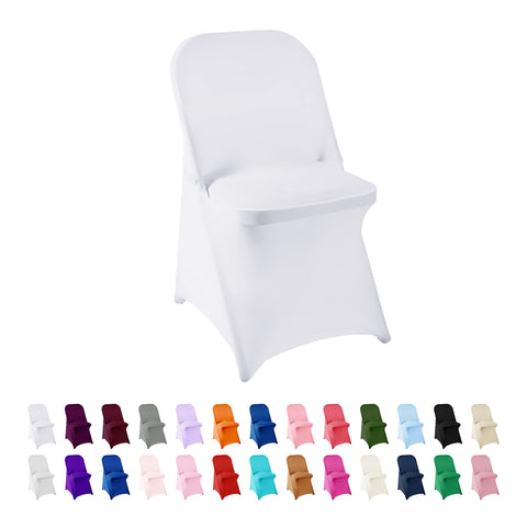 AlGaiety white spandex chair cover highlights banquet setup and protects chairs.