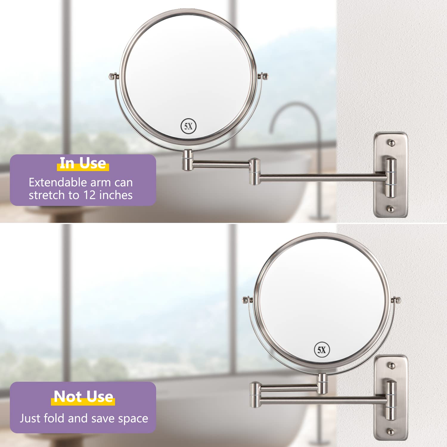 ALHAKIN 360-degree swivel enables quick angle adjustments.