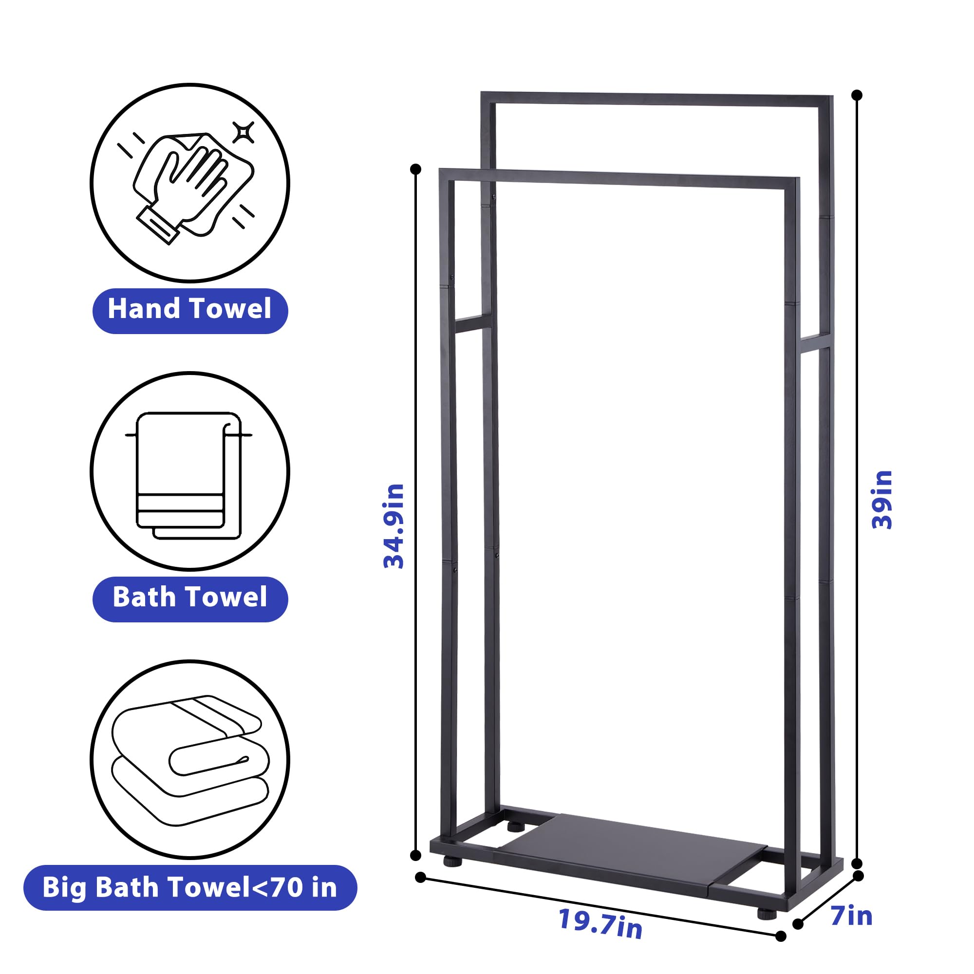 ALHAKIN adjustable and suction feet prevent floor scratches while staying stable.
