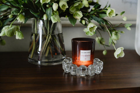 Alice Lane bubble dish doubles as a stylish diffuser tray on tabletops.