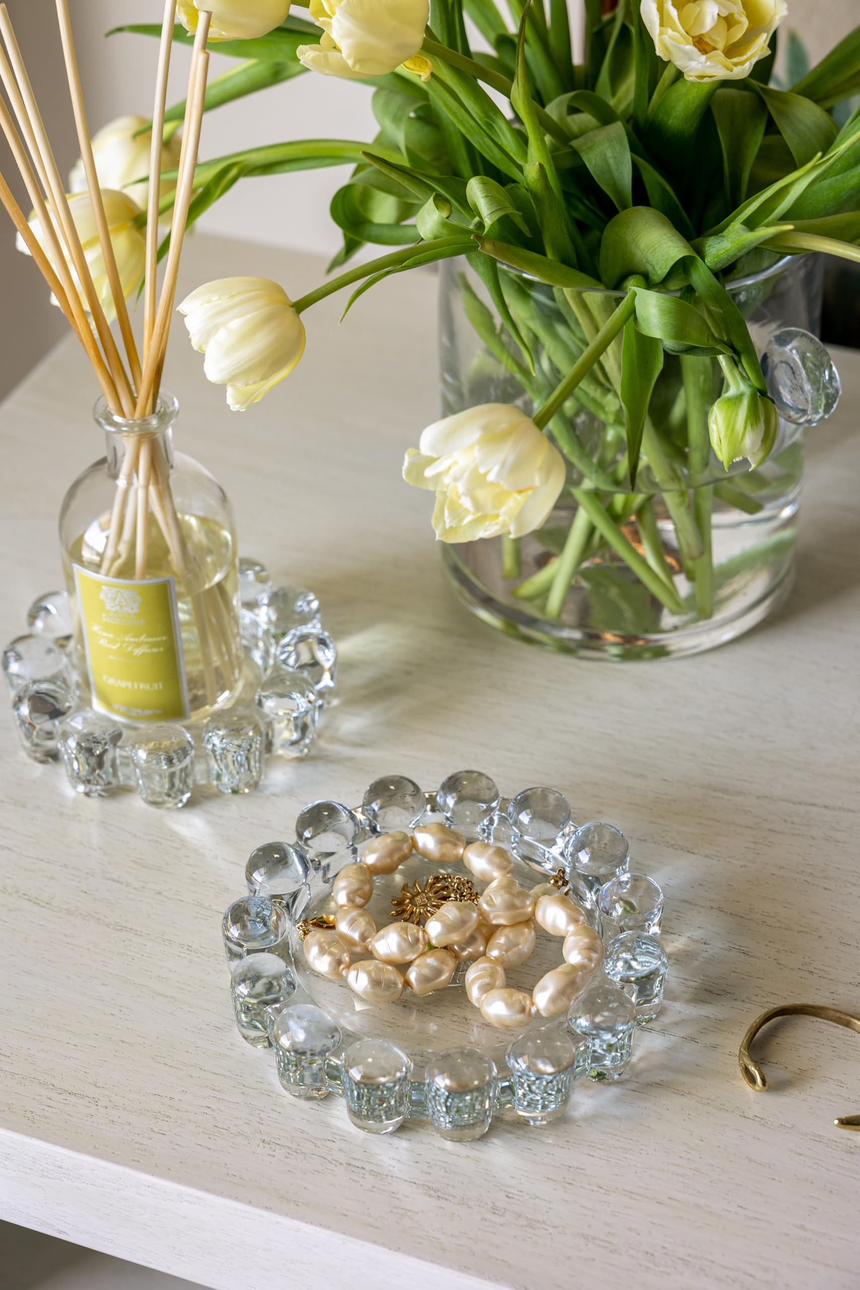 Alice Lane Bubble Candle Dish doubles as a jewelry catchall