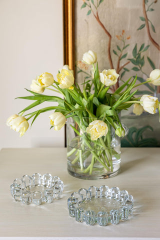 Alice Lane Bubble Candle Dish grouped with decor elevates the tablescape