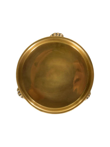 Alice Lane round-clawfoot dish decorative shape adds visual interest to vanity.