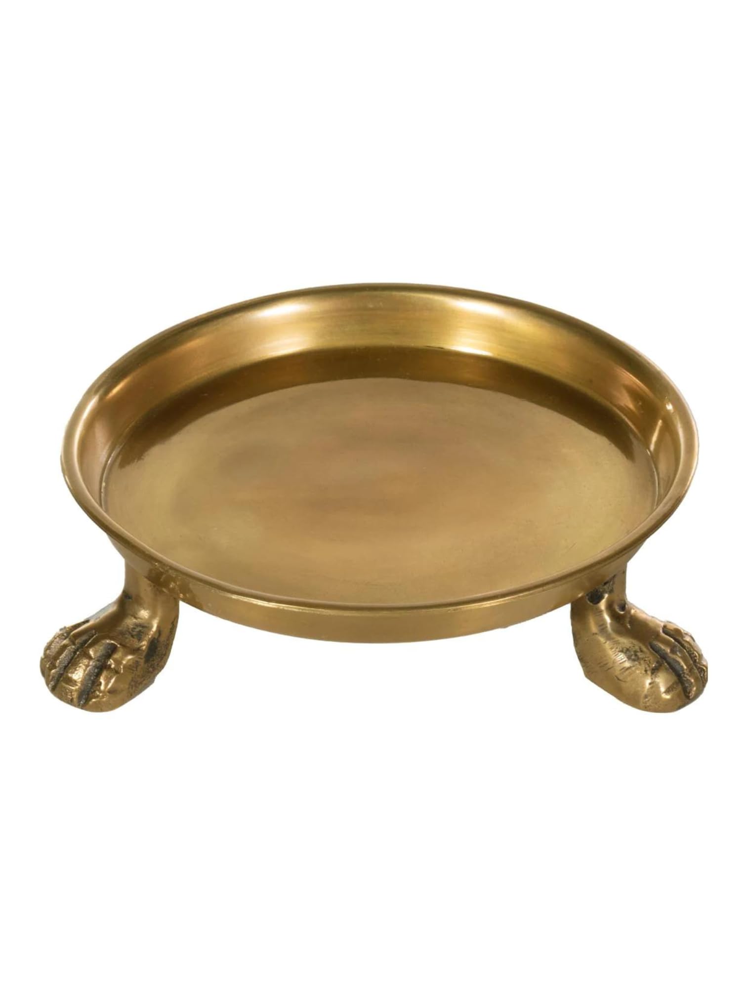 Alice Lane round-clawfoot dish in gold small, ideal for jewelry display.