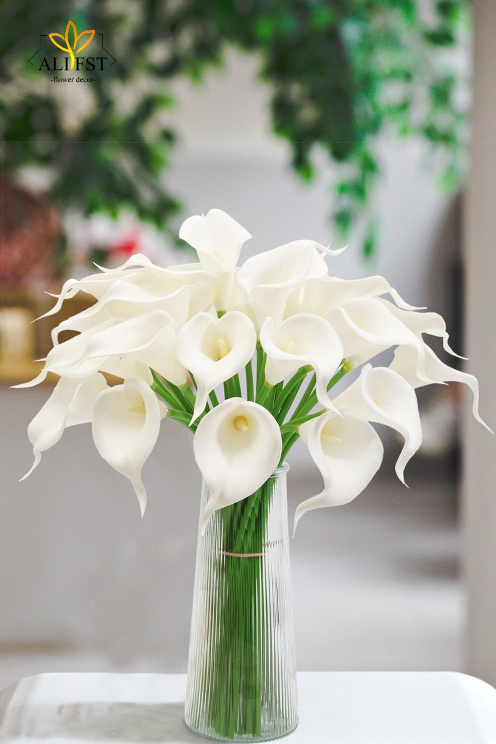 Alifst handmade calla lilies white detail highlights delicate stitching and petals.