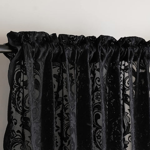 ALIGOGO black lace curtains provide see-through privacy while filtering light.
