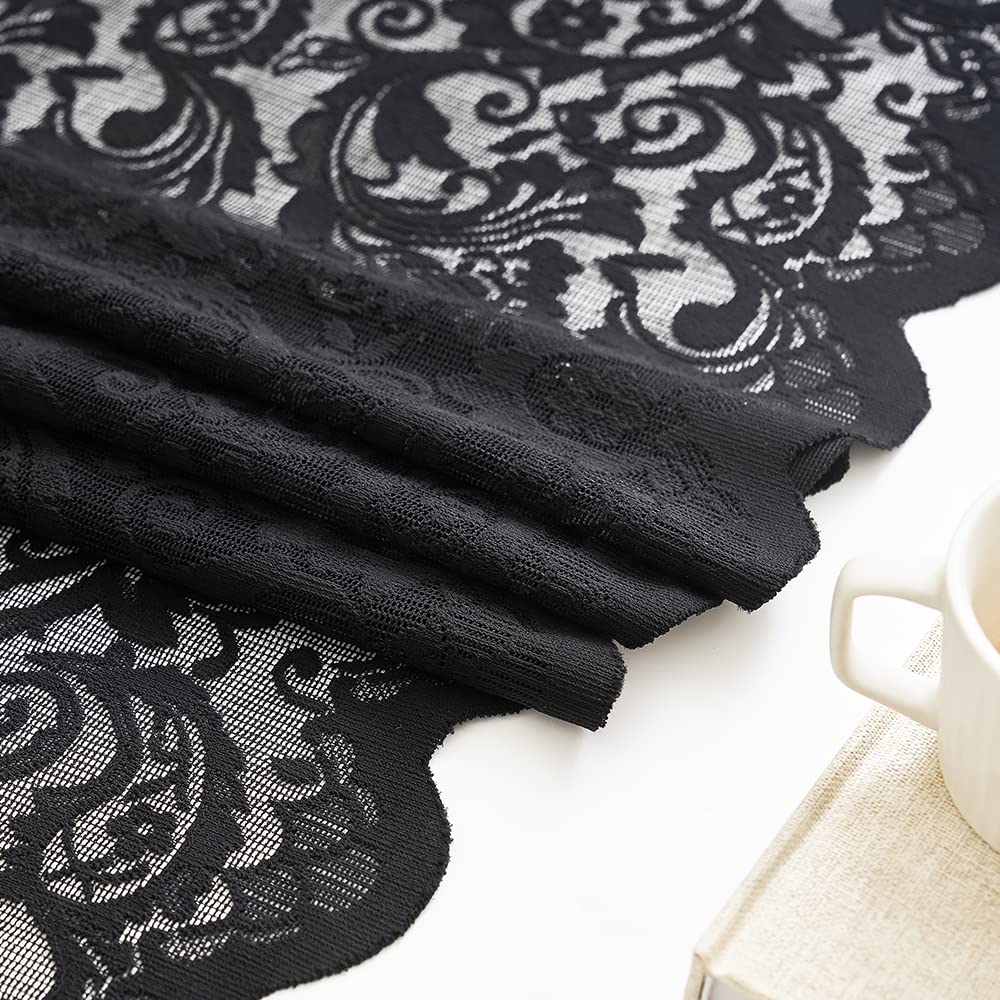 ALIGOGO Halloween-themed lace curtains enhance moody decor for seasonal celebrations