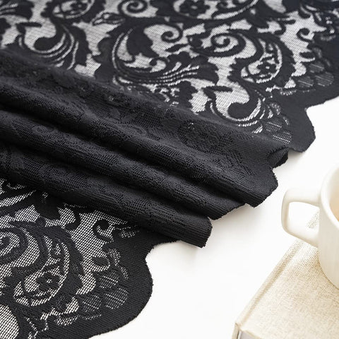 ALIGOGO Halloween-themed lace curtains enhance moody decor for seasonal celebrations