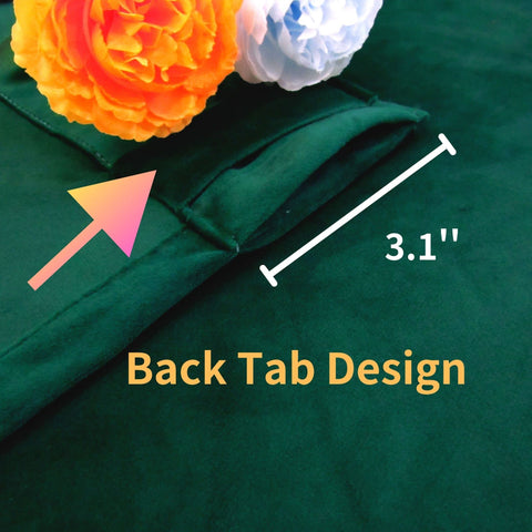 Aljctns Emerald Green Velvet Curtains demonstrate versatile hanging options with rod pocket and back tab.