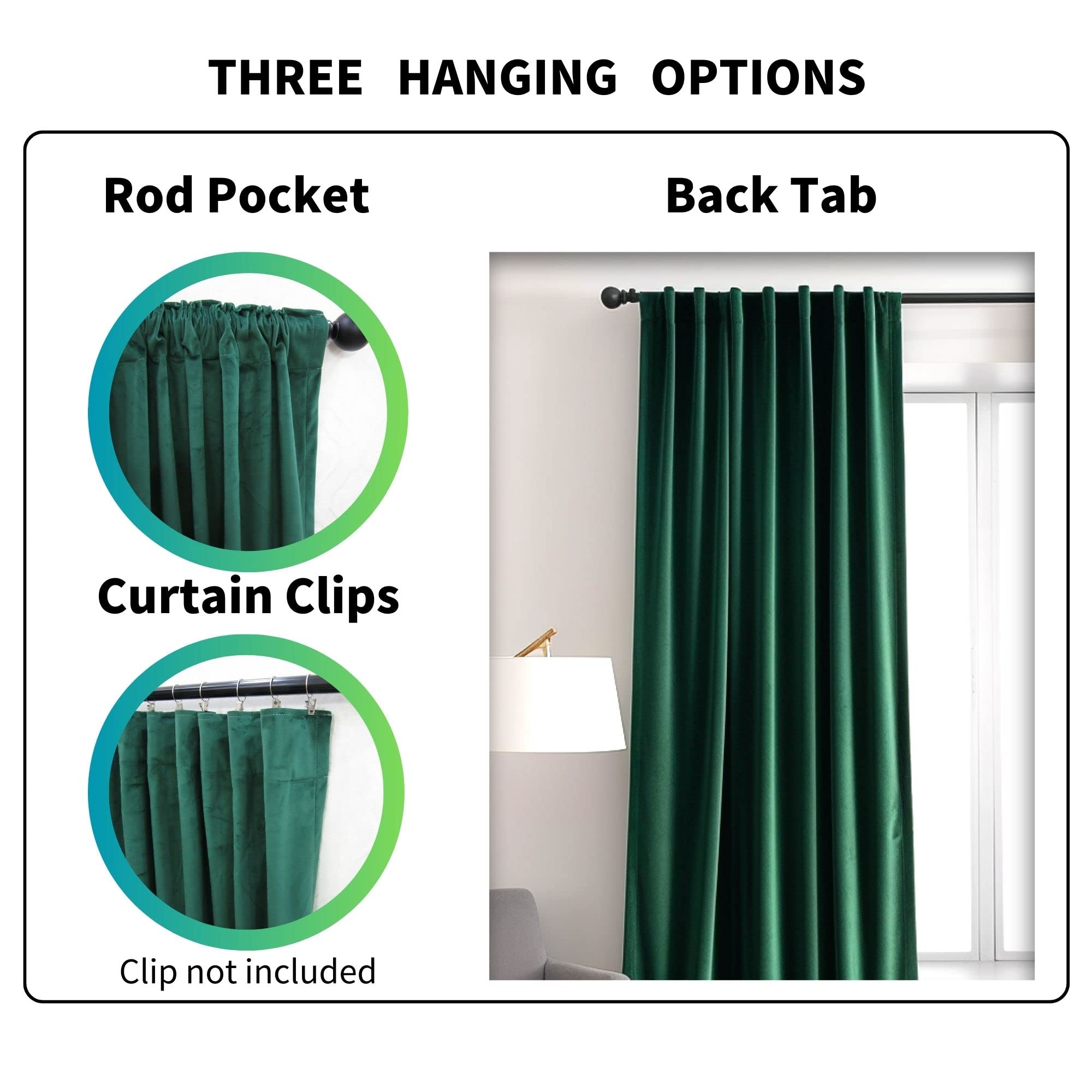 Aljctns Emerald Green Velvet Curtain close-up shows rich fabric and luxurious handfeel.
