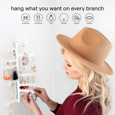 All Hung Up earring organizer holes neatly display studs and hoops.