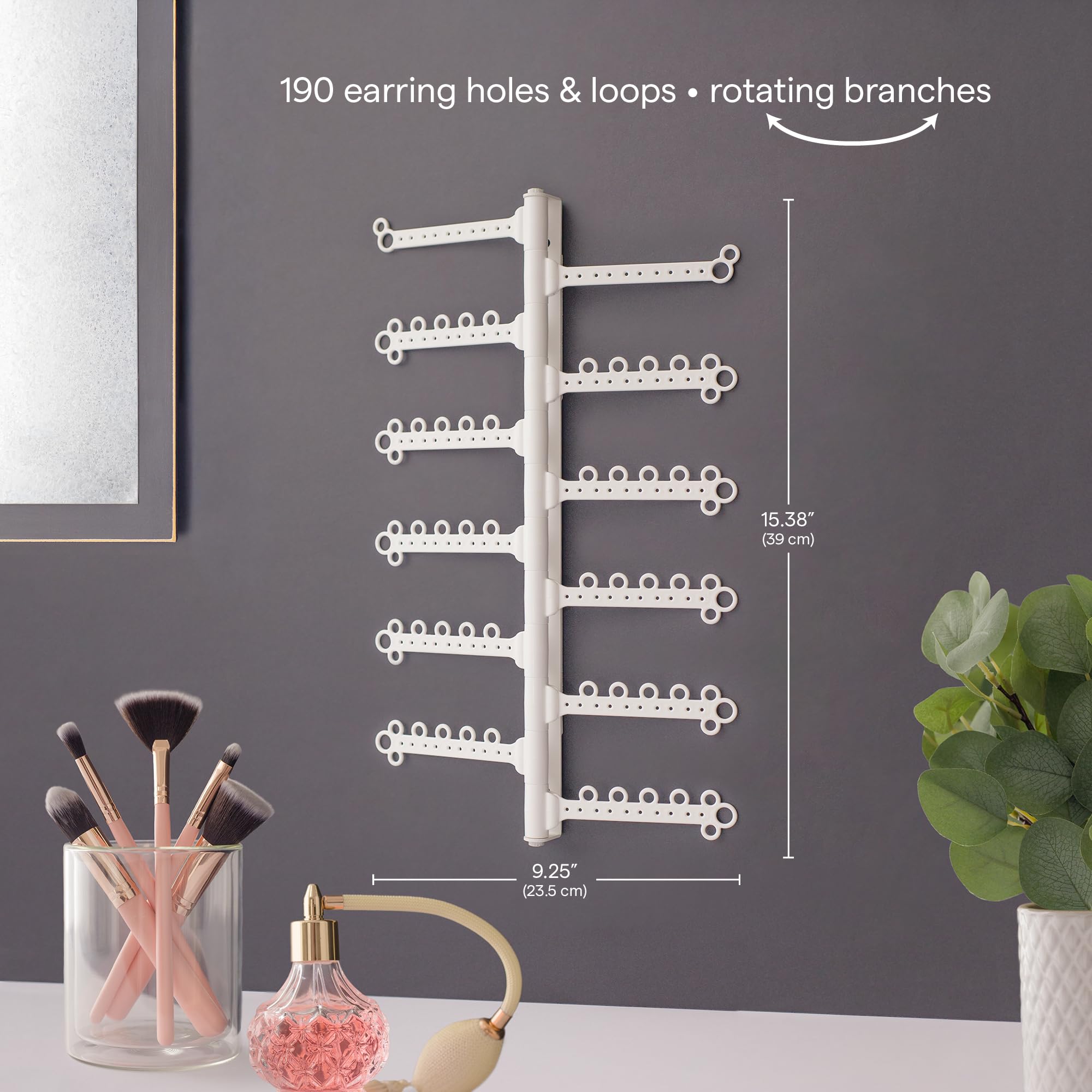All Hung Up wall-mounted necklace holder keeps necklaces tangle-free and accessible.
