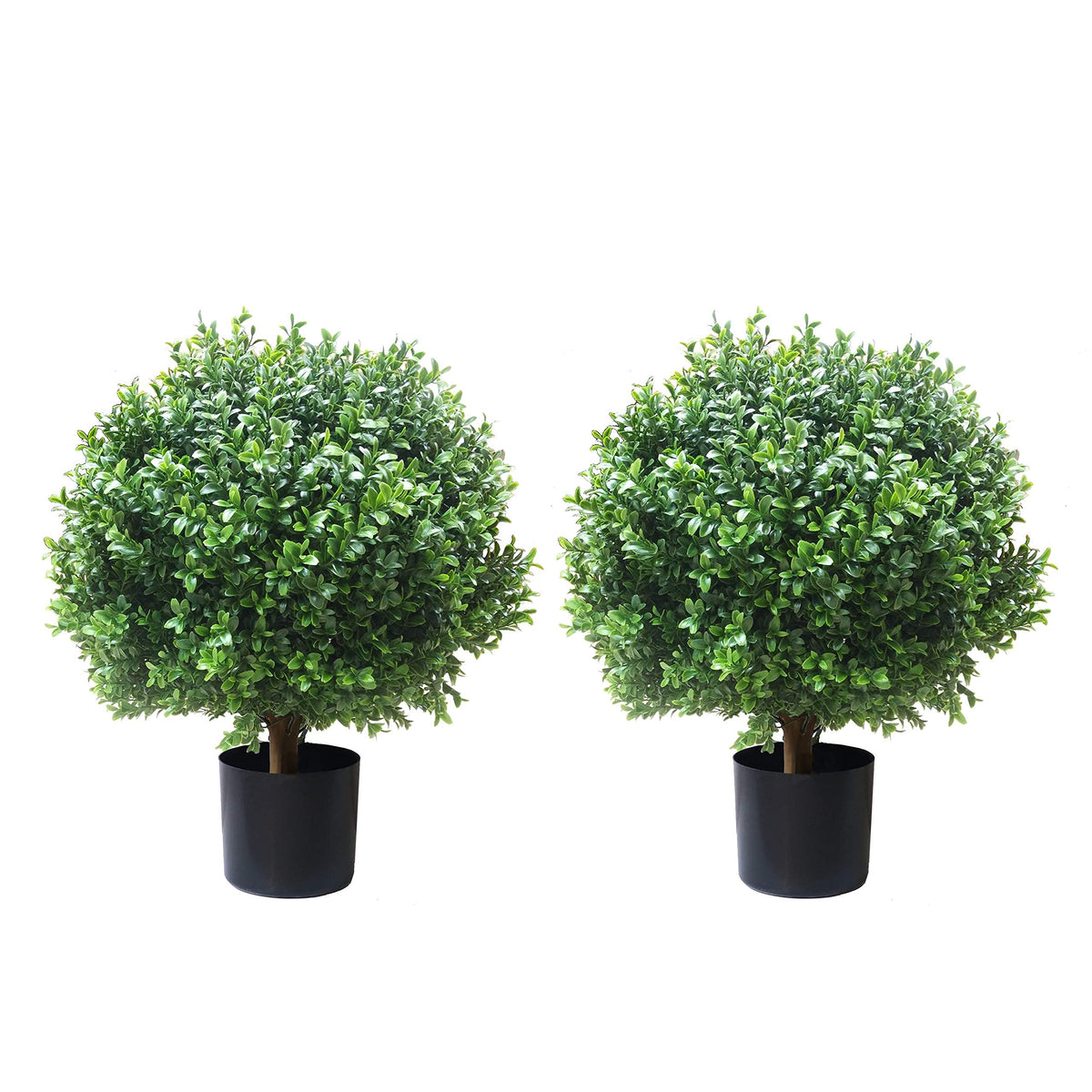 ALL SEASON GREEN boxwood ball topiary 2ft set for porch, year-round curb appeal.