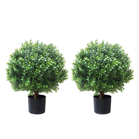 ALL SEASON GREEN boxwood ball topiary 2ft set for porch, year-round curb appeal.