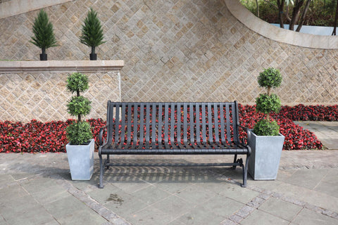 ALL SEASON GREEN front porch display topiary with triple-ball design, elegant welcome.