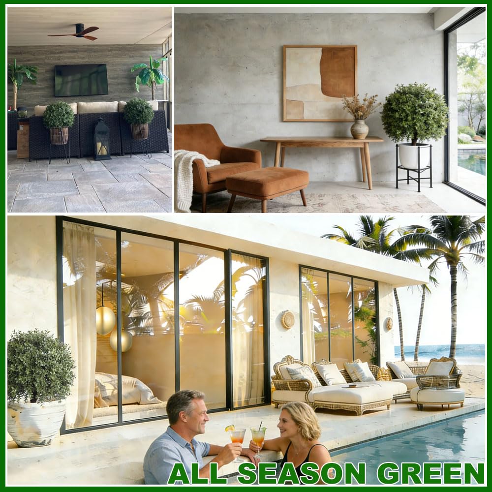 ALL SEASON GREEN set of 2 boxwood balls ideal for front porch decor.
