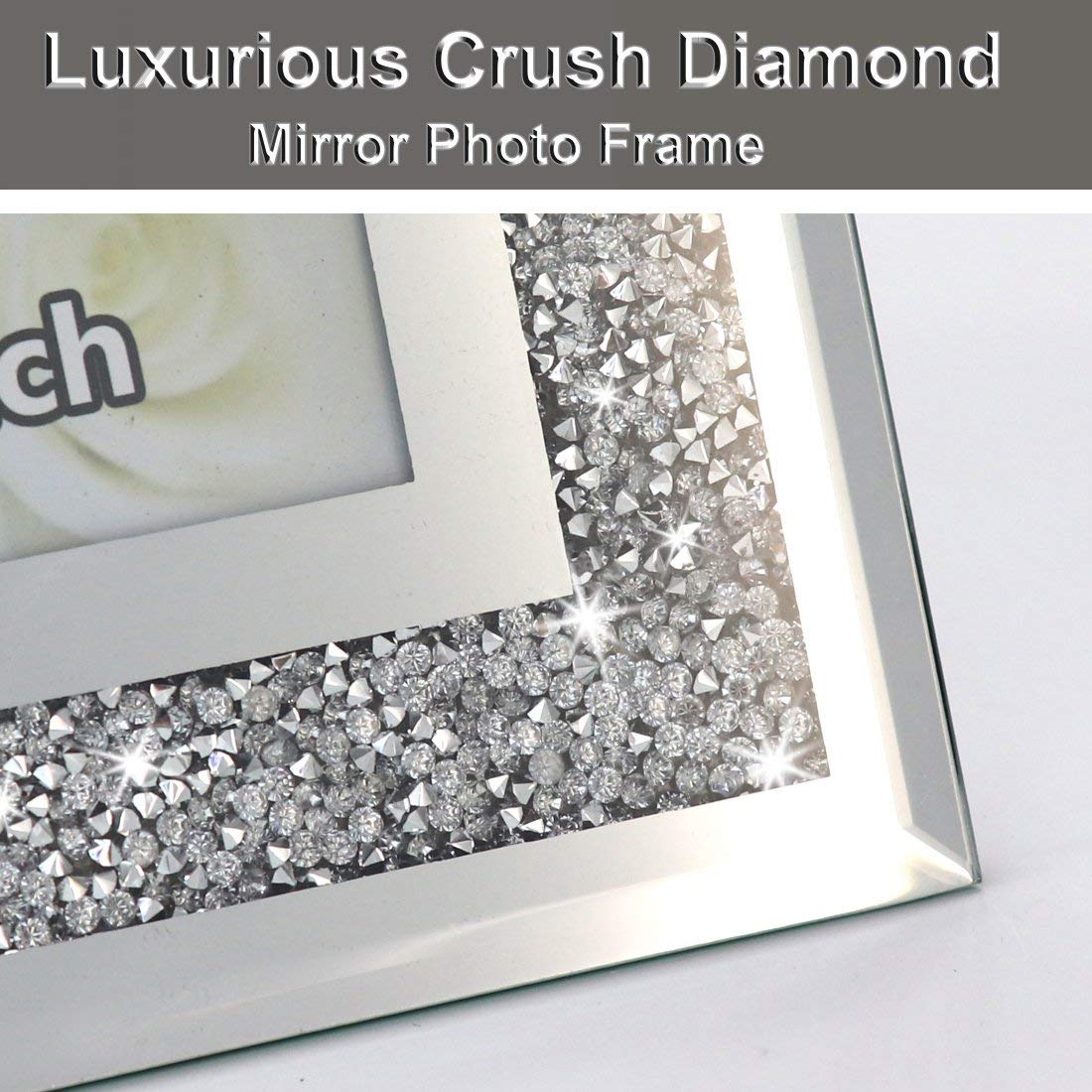 AllArtOnly wedding photo frame crystal silver glass creates elegant display.