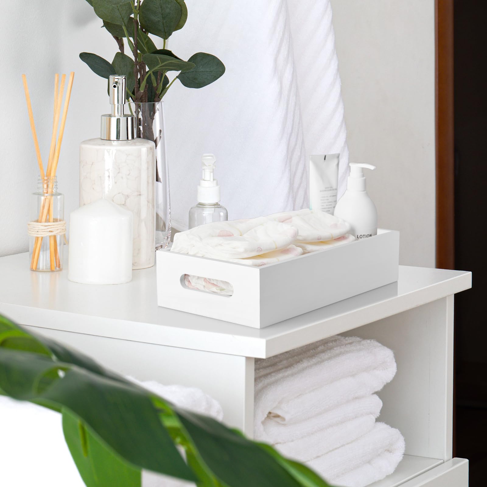 ALELION bathroom counter organizer basket for toiletries and small items.