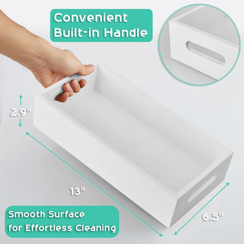 ALELION durable, easy-clean bathroom basket with smooth pine wood finish.