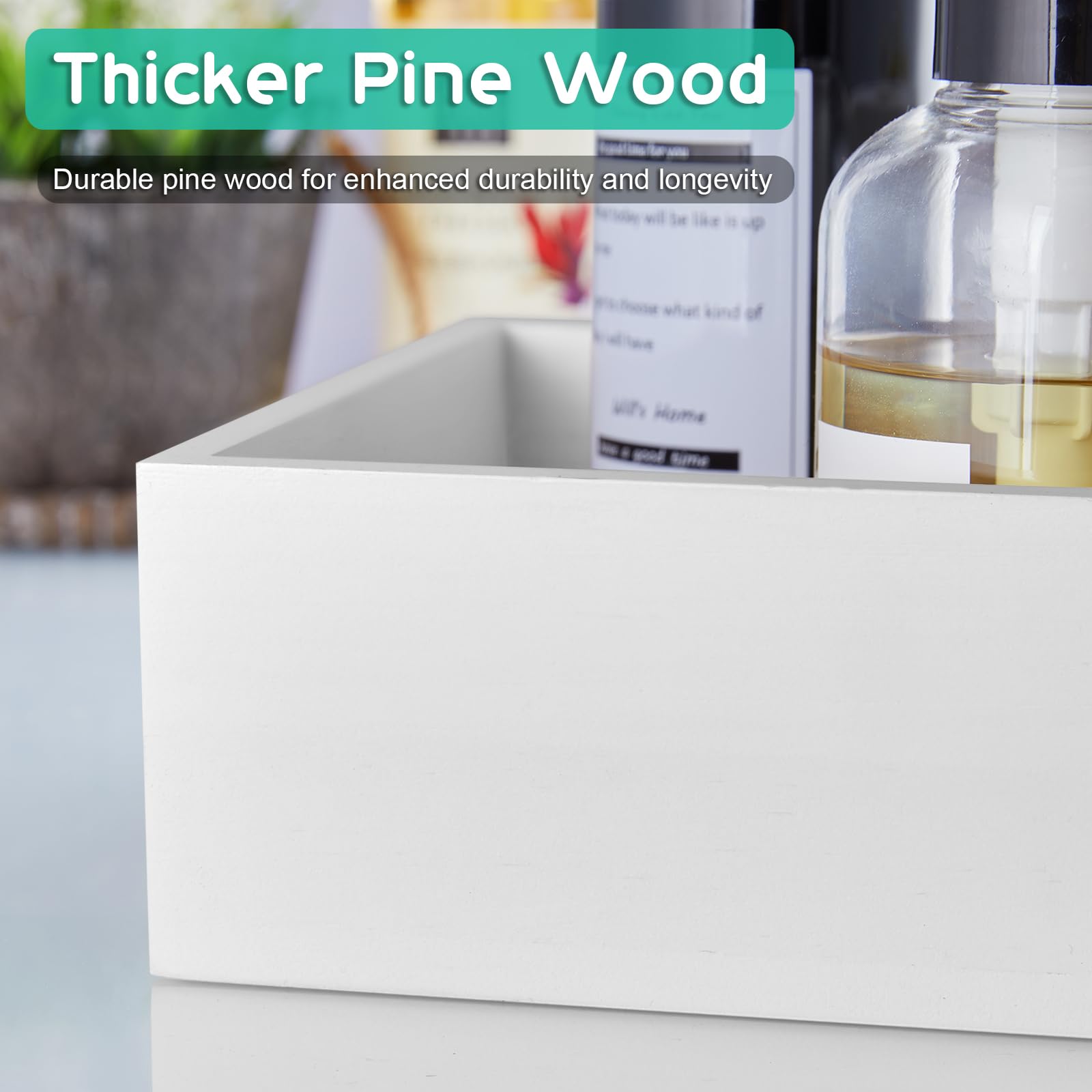 ALELION white bathroom decor box enhancing shelf organization.