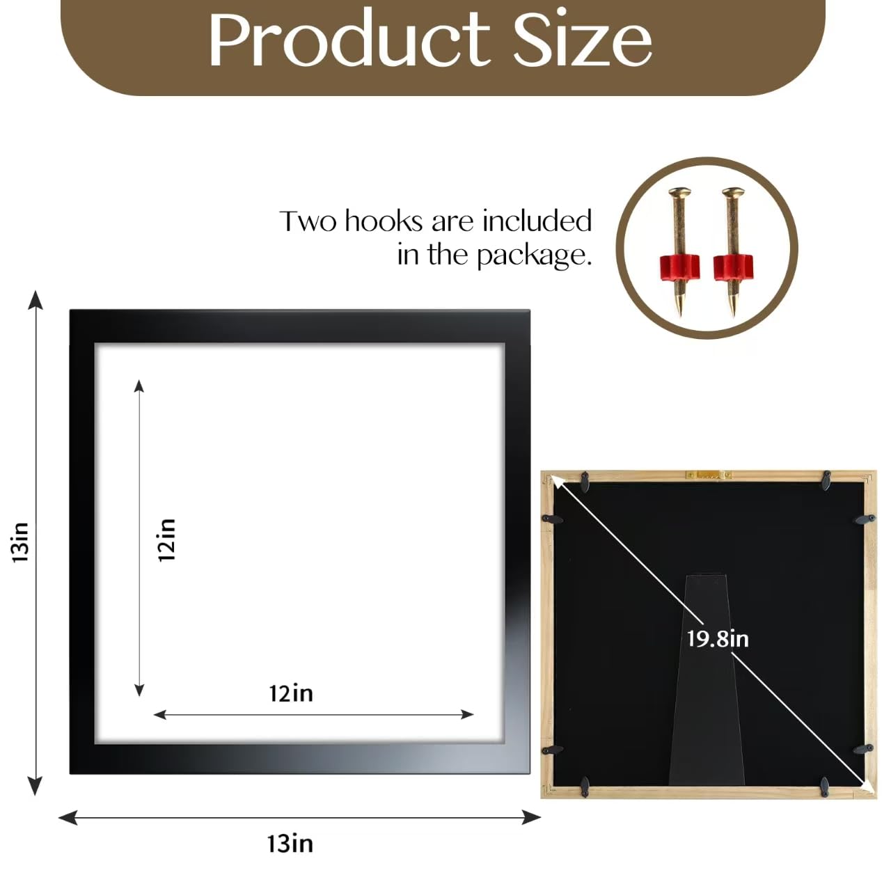 Allenkwok wood shadow box 12x12 highlights logos with a premium wall mount.