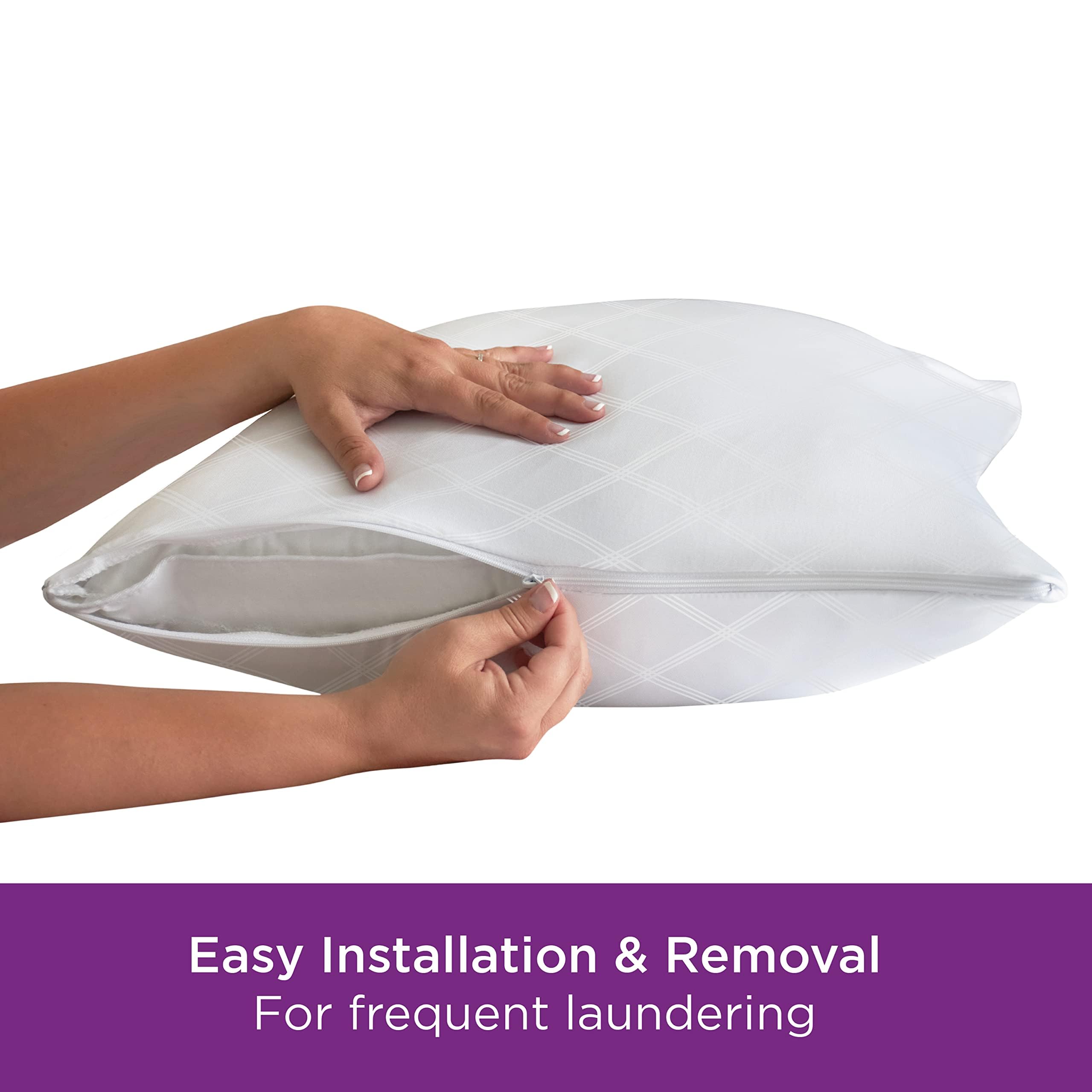 AllerEase king pillow protectors fabric weave highlights breathable protection.