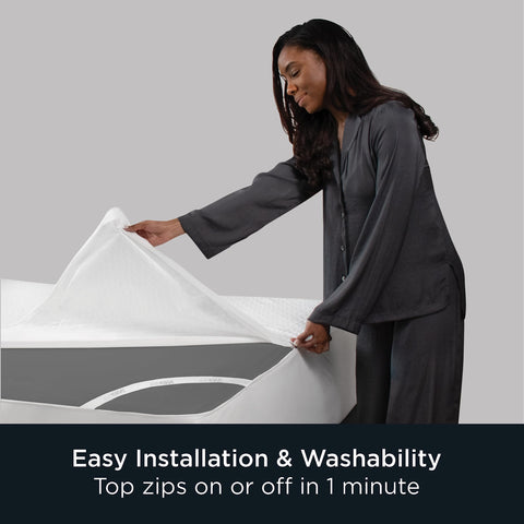 Secure seams and zipper forming a bed bug barrier with Aller-Ease Platinum