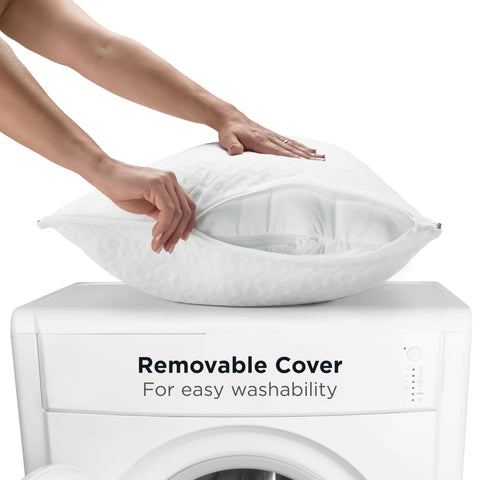 Removable soft knit cover unzips for quick washing.