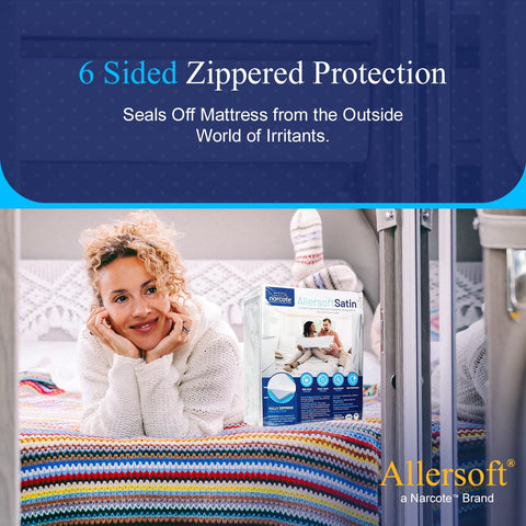 Allersoft allergen-barrier fabric blocks irritants from deep mattress layers.