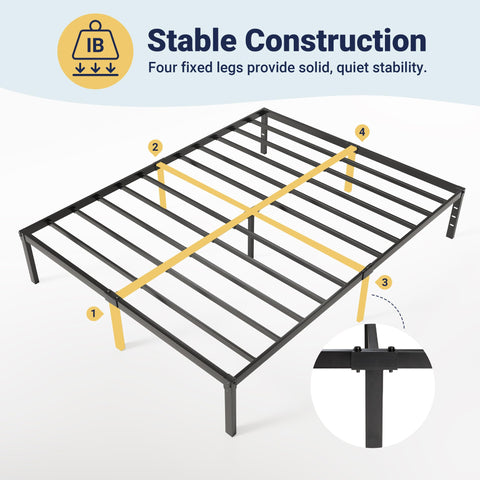 Allewie bed frame has holes for an optional headboard to match your decor.
