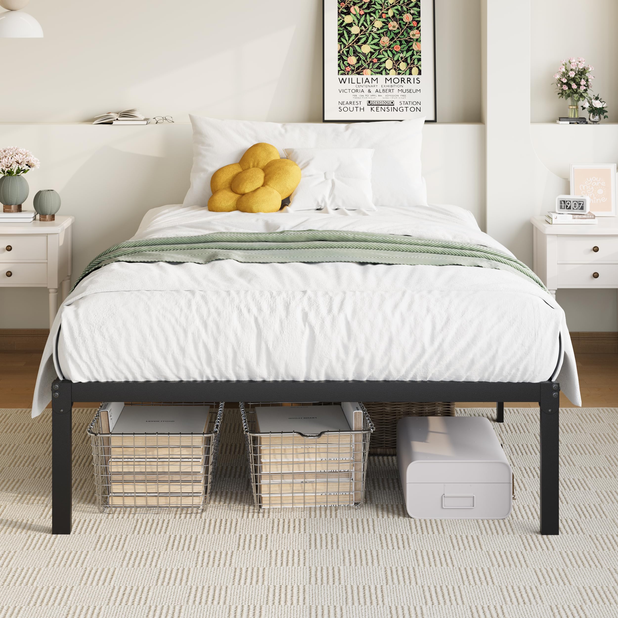 Allewie twin bed frame in easy-assembly kit for quick setup