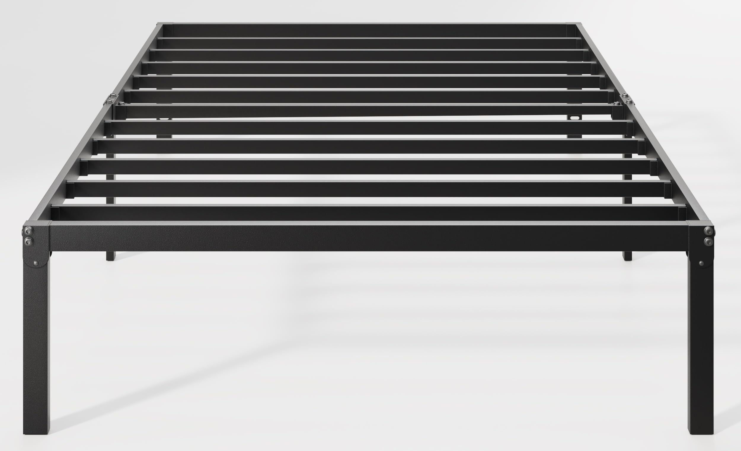 Allewie metal platform bed requires no box spring for basic setups