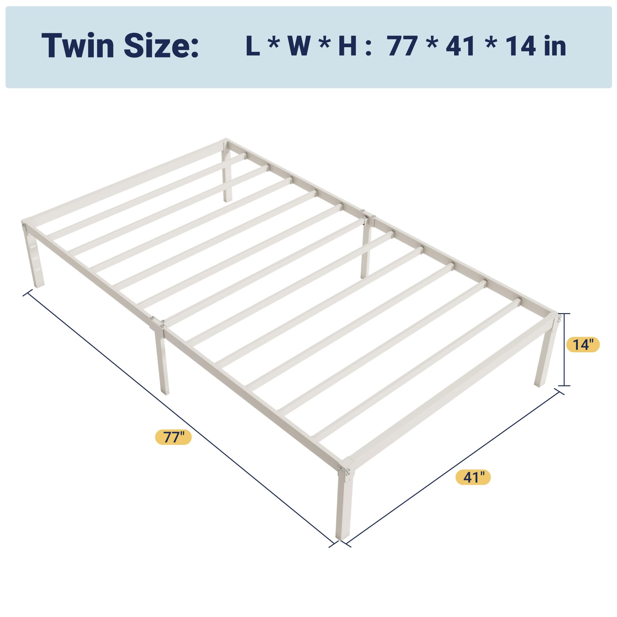 Allewie bed frame featuring generous under-bed storage space.