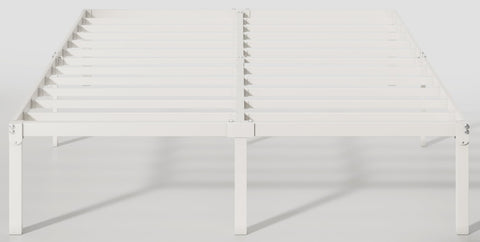 Allewie white metal finish features clean edges for modern look.