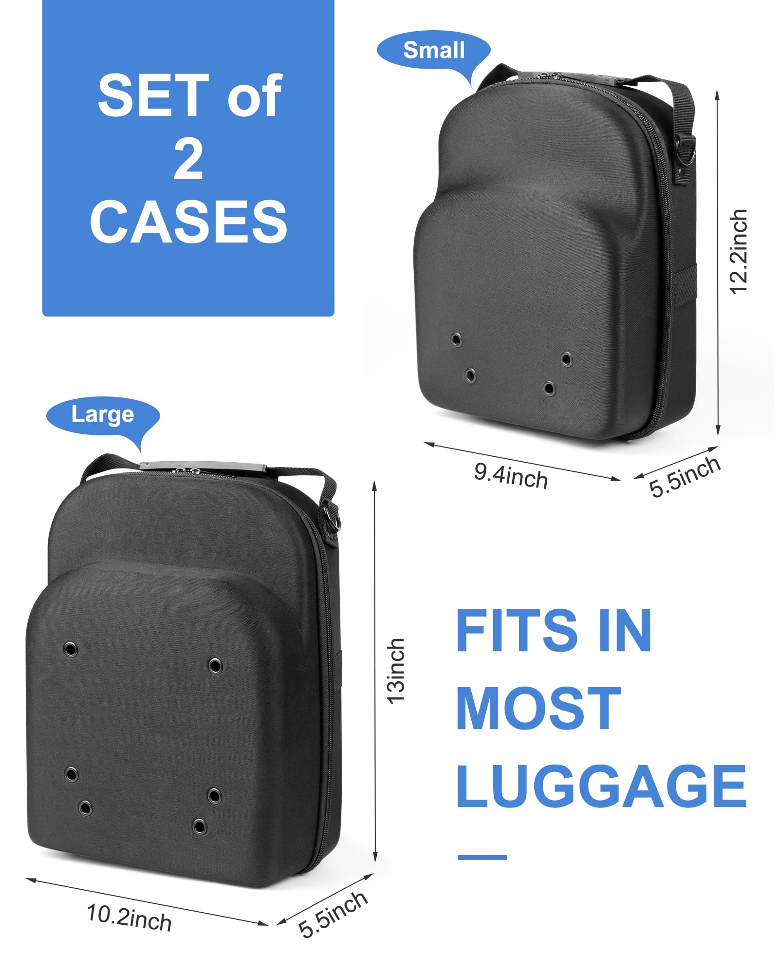 Allgawise large travel hat case showing spacious interior for four to six hats