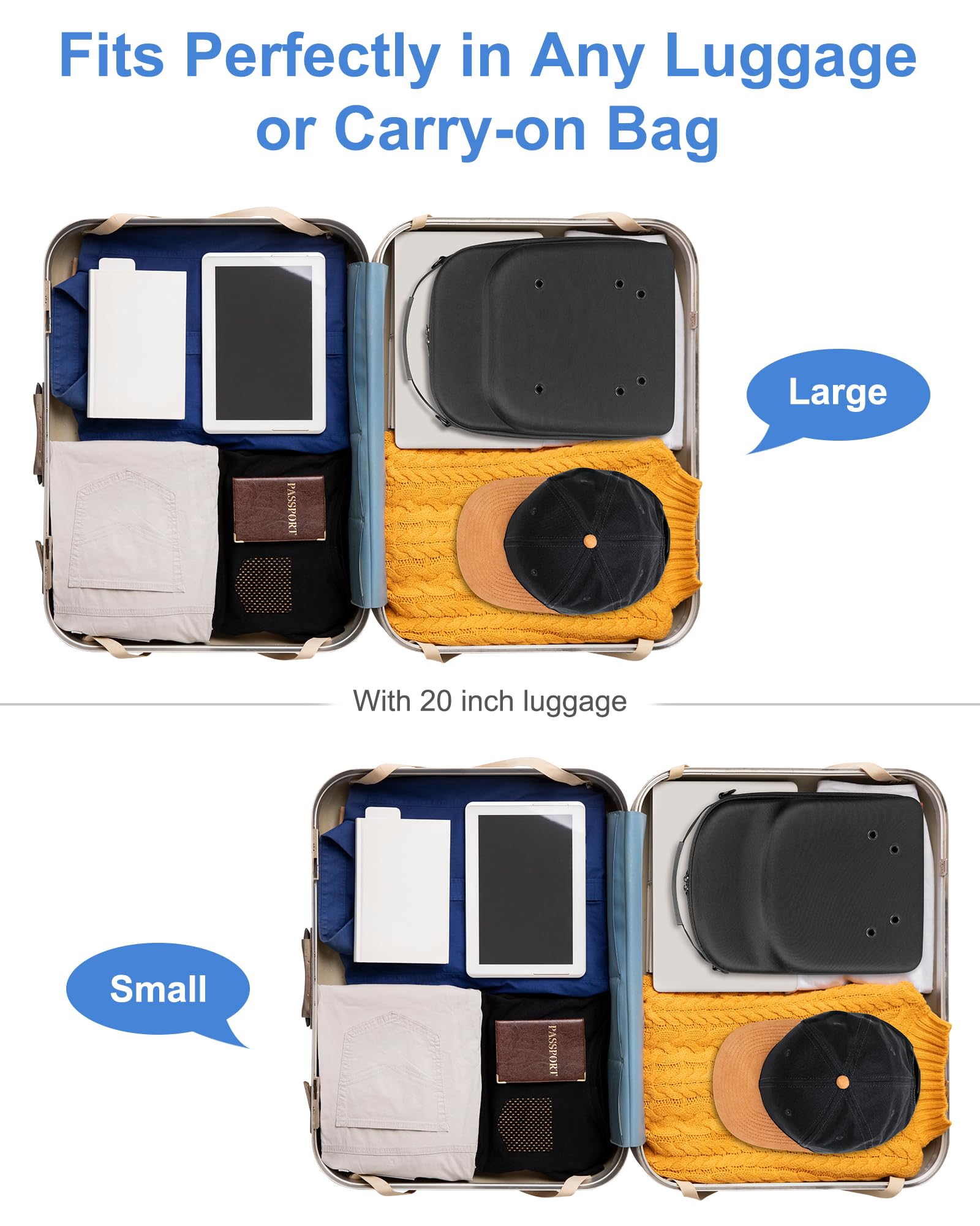 Allgawise travel hat cases featuring a stackable, space-saving design