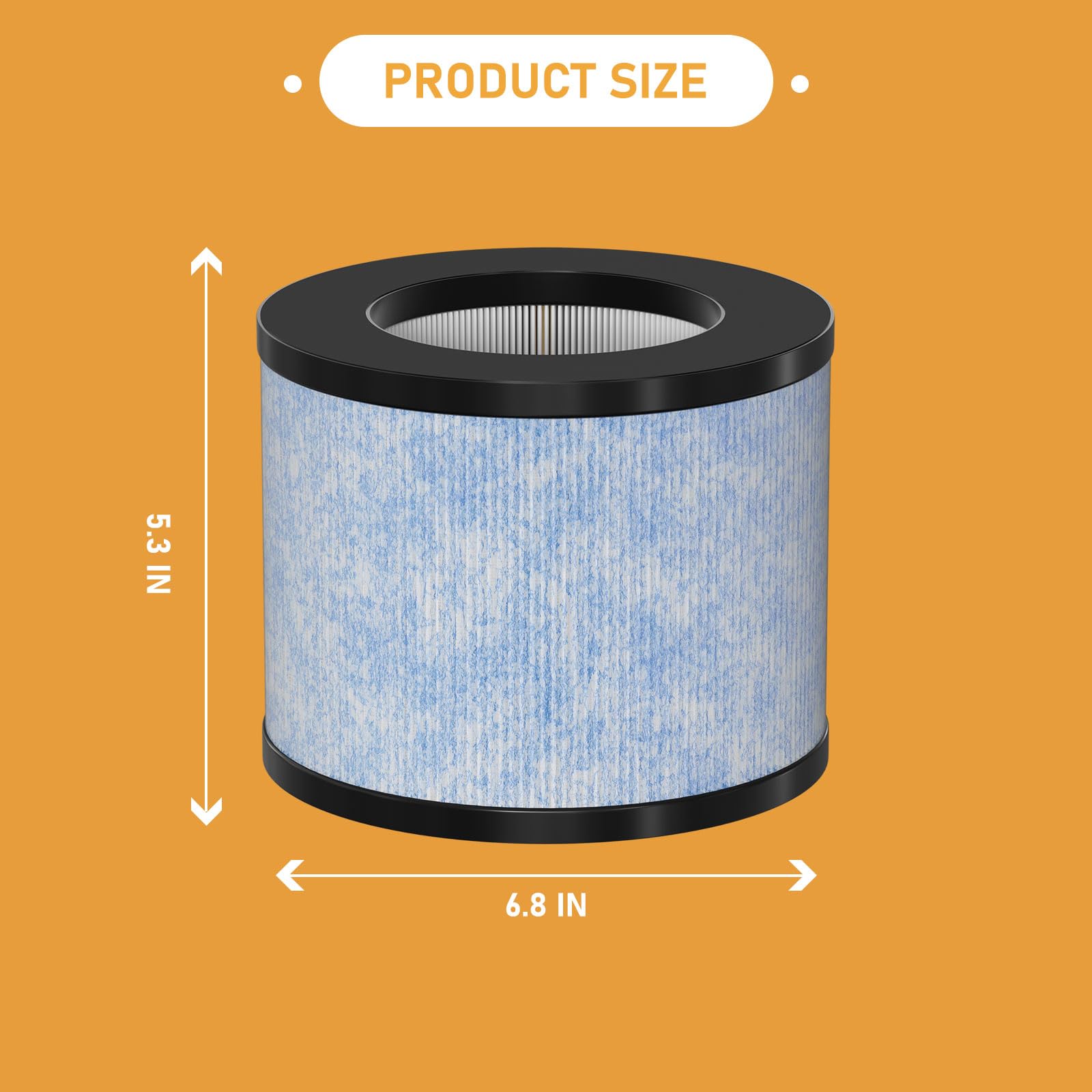 Filter lasts up to six months in typical use for ongoing air quality.