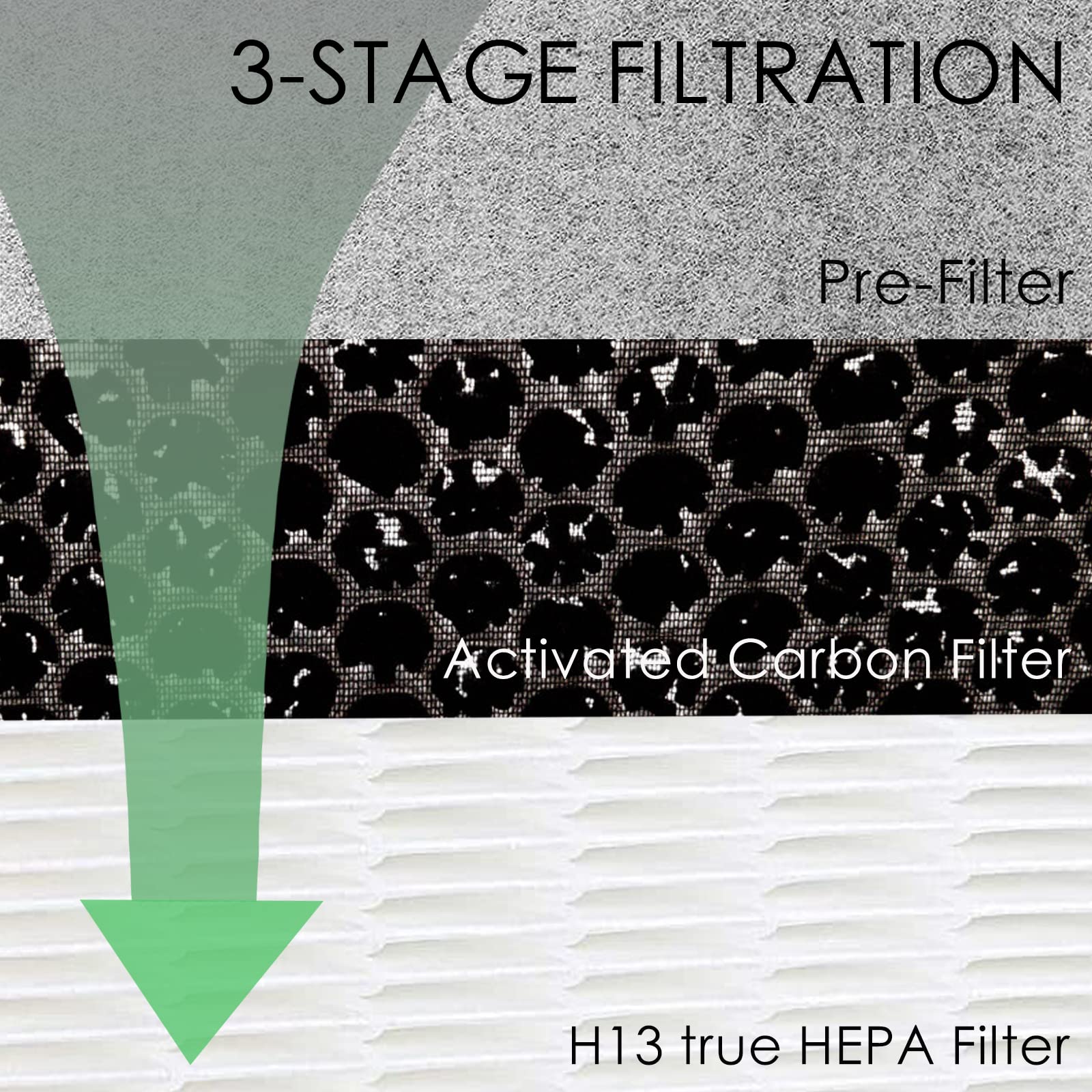 Allisfresh 2-in-1 filtration graphic highlighting particle capture and odor reduction.