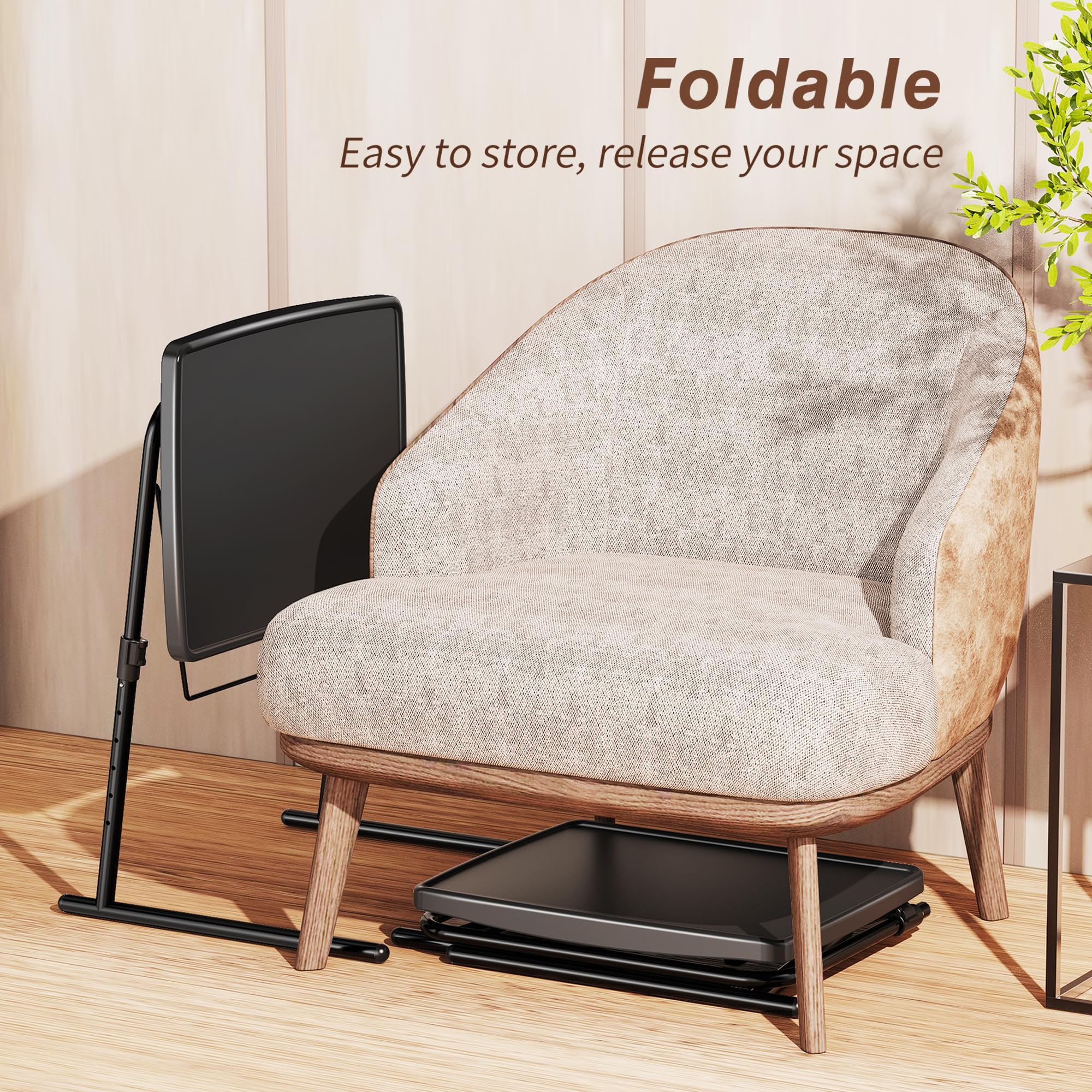 Allpop Max TV Tray Table folded for easy storage under bed or sofa