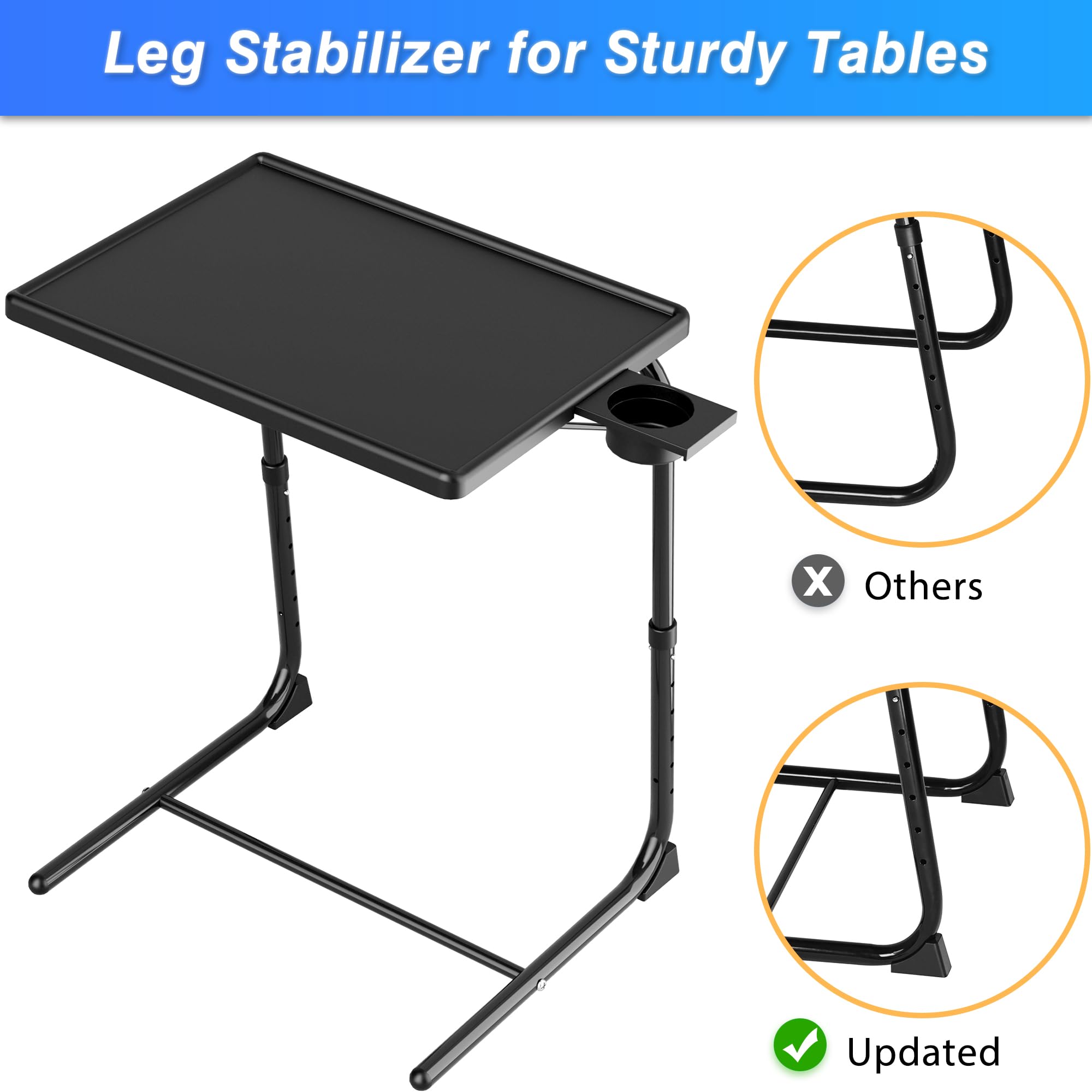 Allpop TV Tray Table folded for compact under-bed storage.