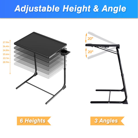 Allpop TV Tray Table height-adjustable for comfortable seating.