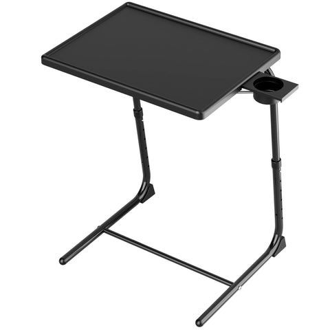 Allpop TV Tray Table on sofa with meal, convenient hands-free dining.