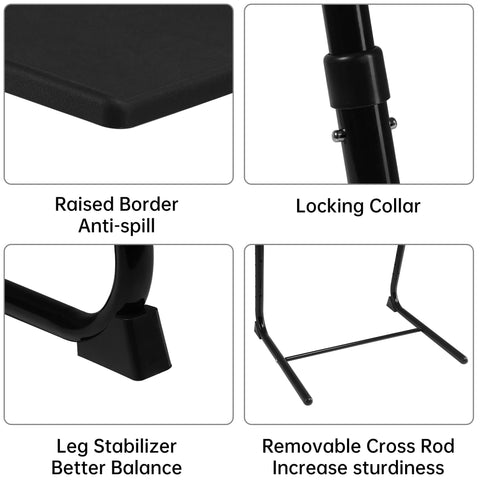 Allpop TV Tray Table tilt angles support ergonomic eating and viewing.