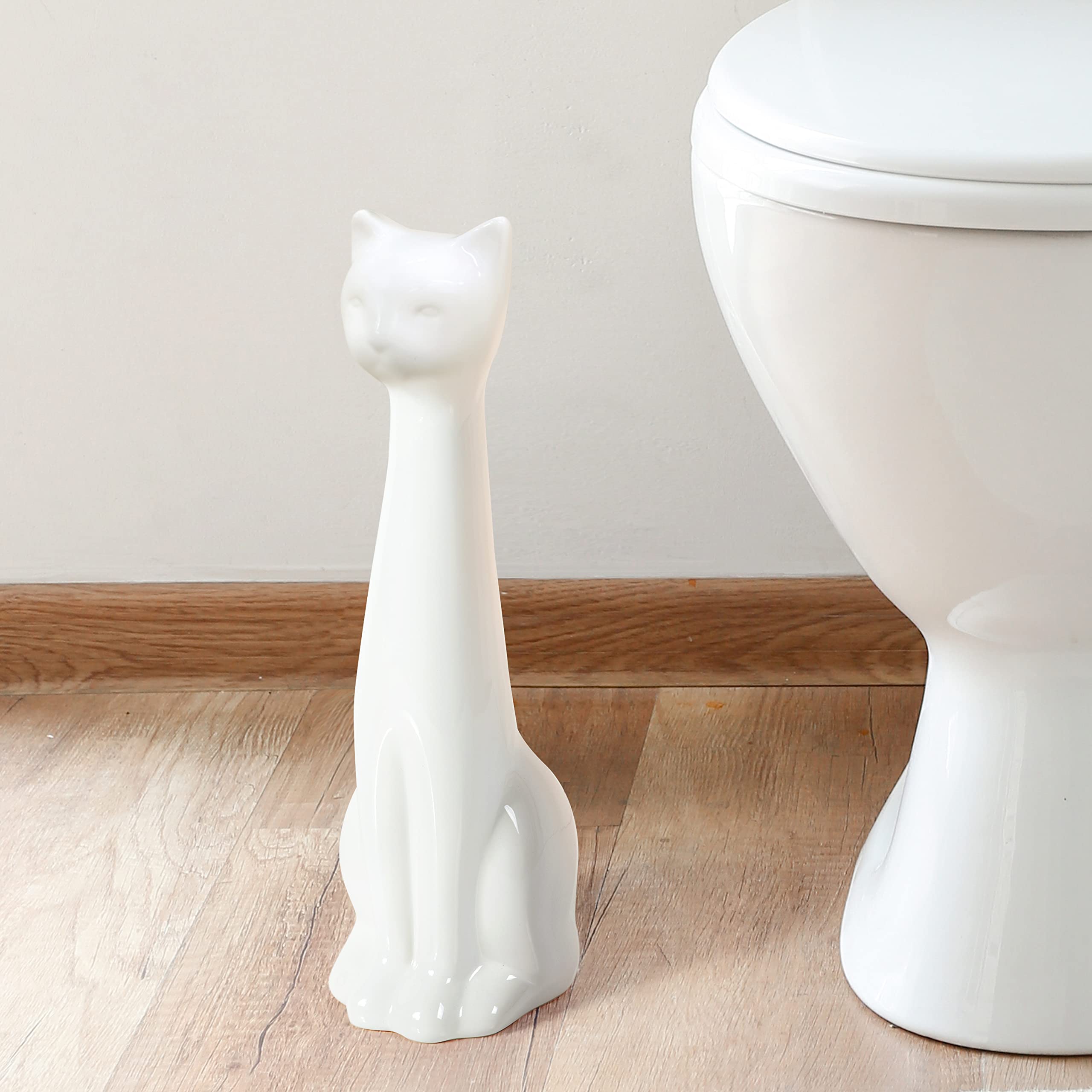 Allure Home Creation white cat brush handle designed for daily use.