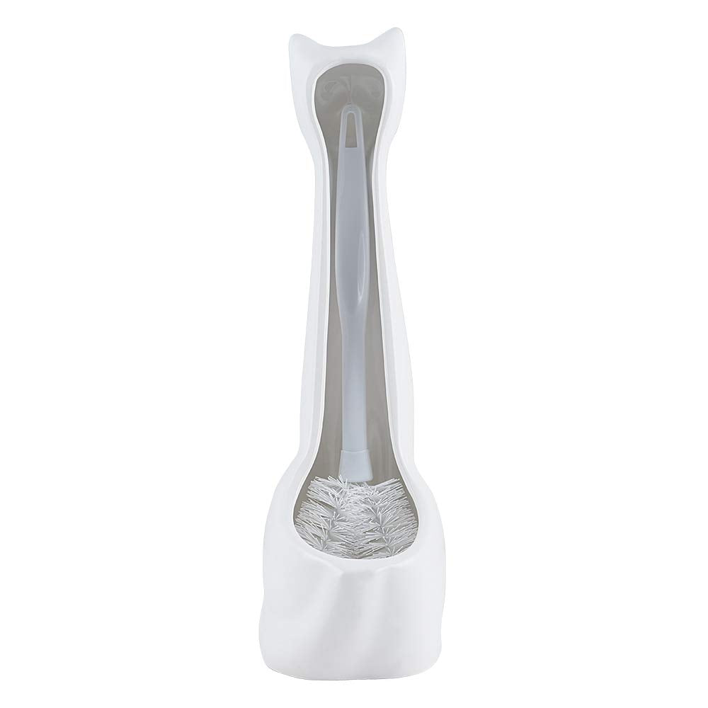 Back view of Allure Home Creation white cat holder showing compact storage.