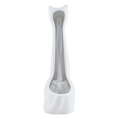 Back view of Allure Home Creation white cat holder showing compact storage.